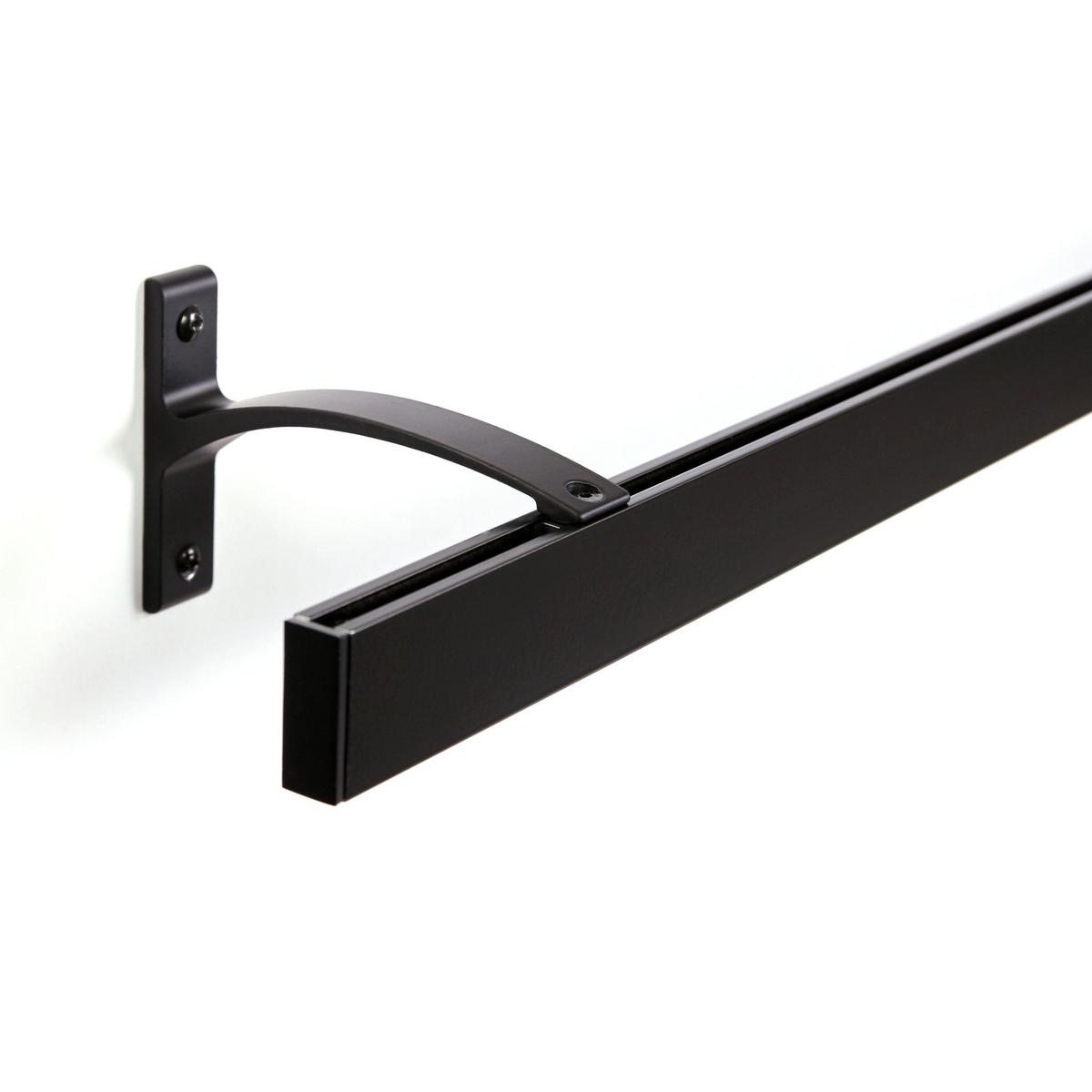 GARDINENSCHIENE auf Maß 1-lauf Wandmontage Curve 410cm - Schwarz, Metall (410cm) - Deco-Raum