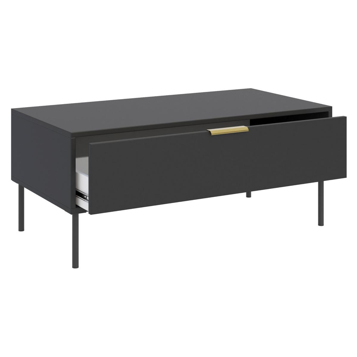 COUCHTISCH VENA schwarz 100/50 cm - Schwarz, Holzwerkstoff/Metall (50/100/44cm) - Selsey