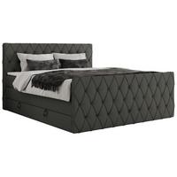 BOXSPRINGBETT MIREN KING DUO 120/200 Dunkelgrau Kunstleder - H3 - Dunkelgrau, Holz/Textil (120/200cm) - MKS