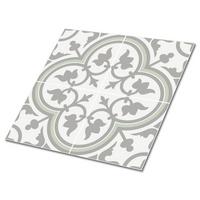 FLIESENAUFKLEBER 9 Stück 30x30 cm selbstklebend Blumenmotive - Grau, Textil (30/1.6/30cm) - TULUP