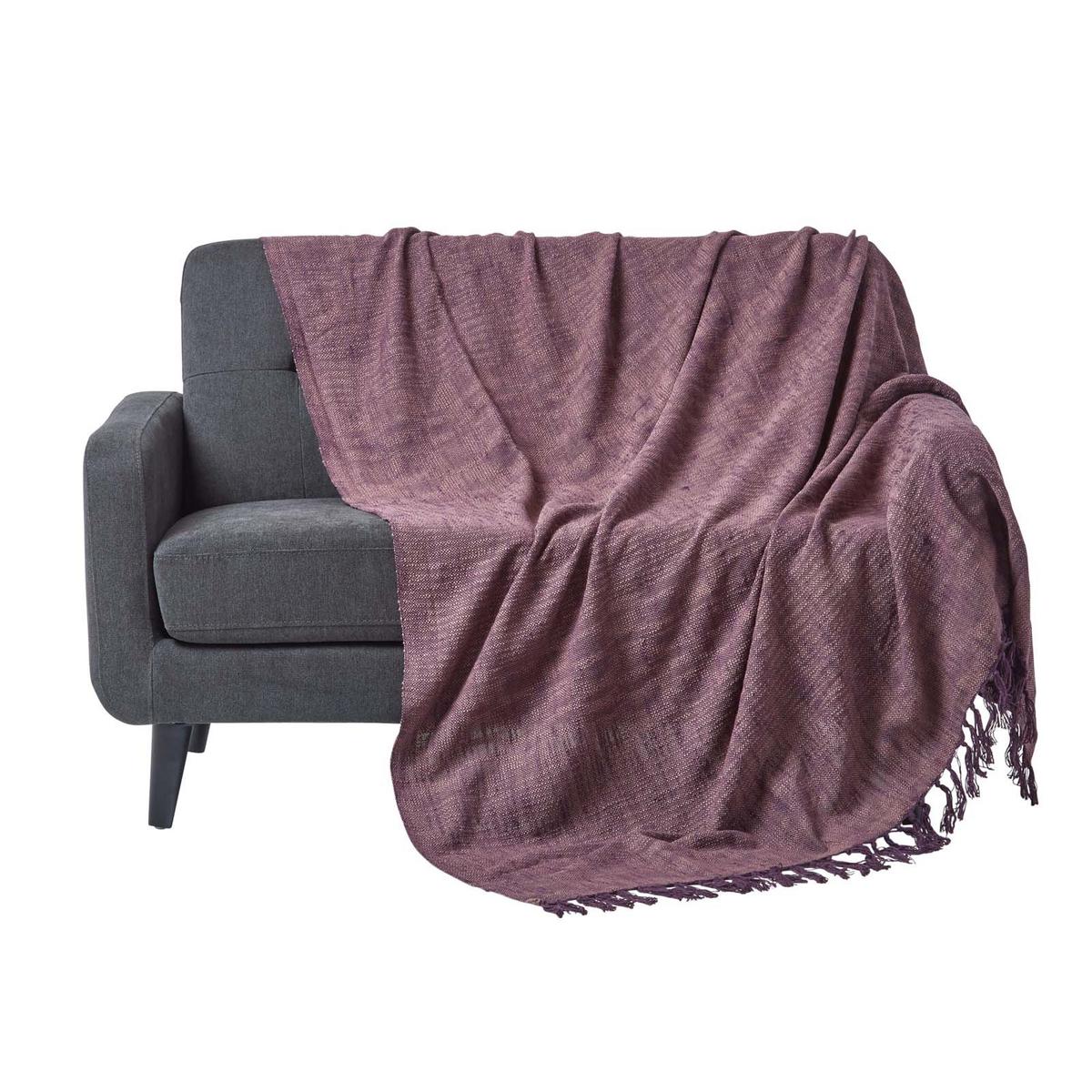 WOHNDECKE Nirvana Slub 255/360 cm, 100% Baumwolle - Lila, Textil (255/360cm) - Homescapes