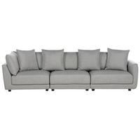 3-SITZER-SOFA hellgrau Sigtuna - Grau, Textil (300/86/102cm) - Beliani