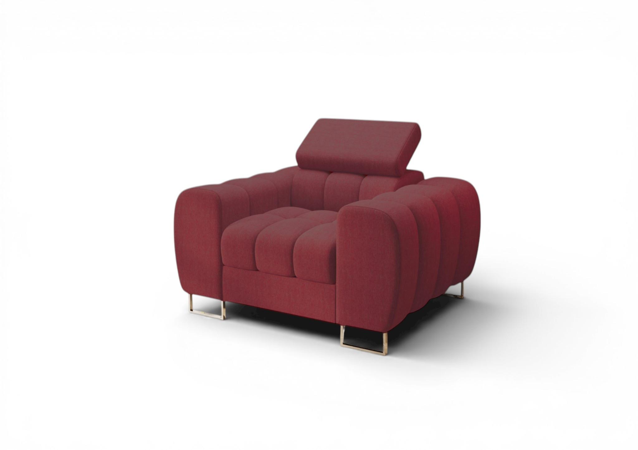 SESSEL Bastien In Stoff Gemma - Rot, Holzwerkstoff/Textil (115/95/97cm) - Fun Möbel