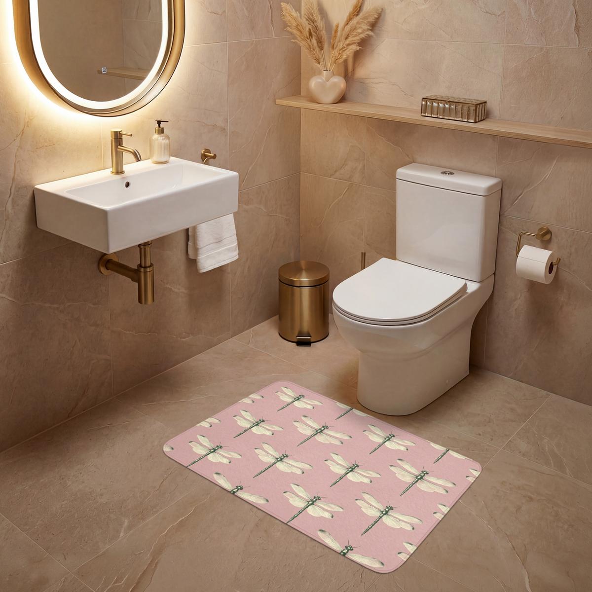 WC-VORLEGER Lillibells - Muster - Rosa Toilettenteppich 80x50 cm - Rosa, Textil (80/1cm) - OnlyWow