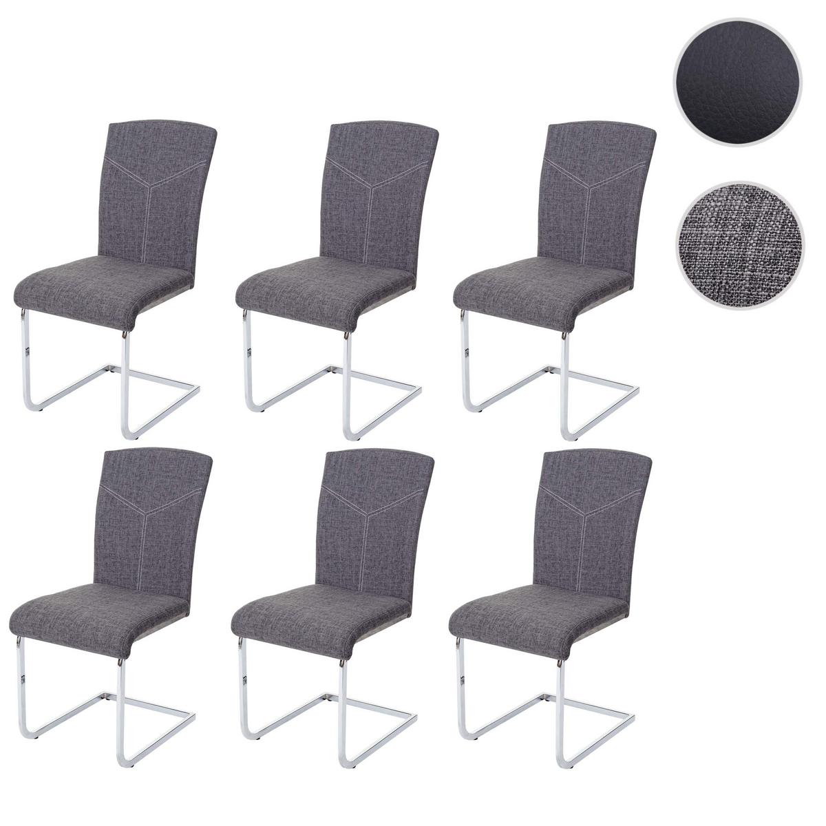 ESSZIMMERSTUHL Grau 6er-Set - Grau, Textil (43/94/60cm) - MCW