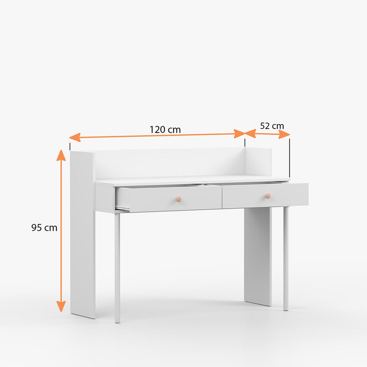 SCHREIBTISCH OLAF I 120cm/95cm/52cm Weiß, Griff Anthrazit - Anthrazit/Weiß, Holzwerkstoff/Metall (52/120/95cm) - imoebel24