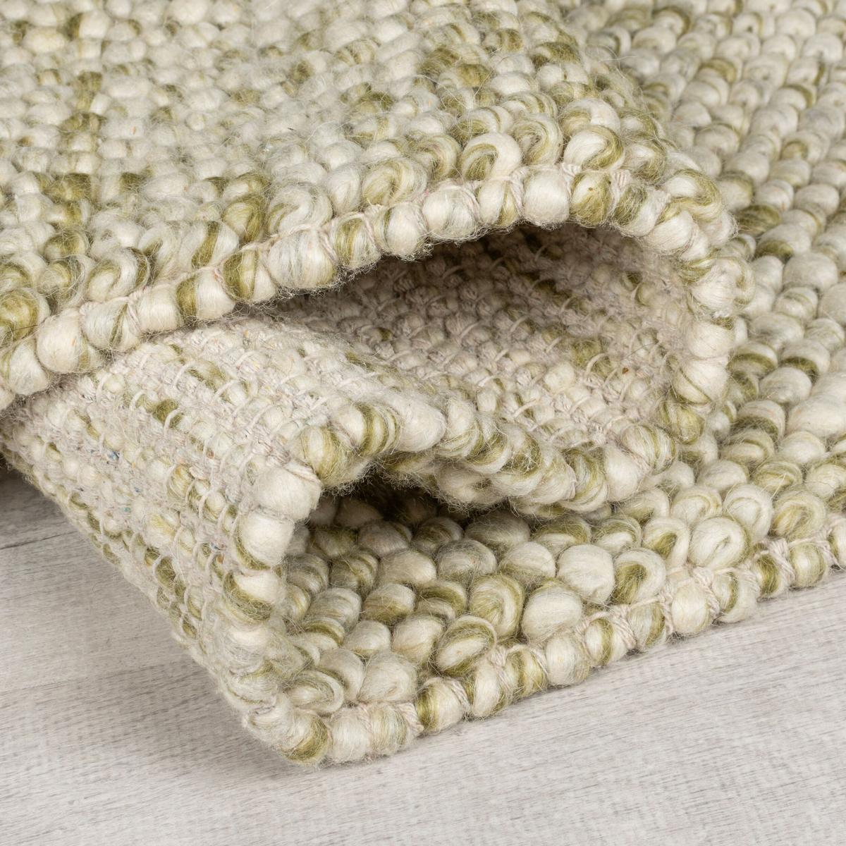 TEPPICH aus Wolle handgewebt MEDWAY in Grün, einfarbig, 80 x 150 cm - Grün, Textil (150/80cm) - KADIMA DESIGN