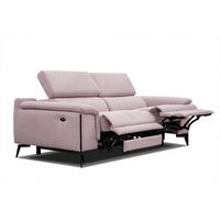 RELAXSOFA MATERA 3-Sitzer mit 2 Relaxfunktionen, rosa - Schwarz/Rosa, Holzwerkstoff/Textil (212/82/103cm) - Wozimo