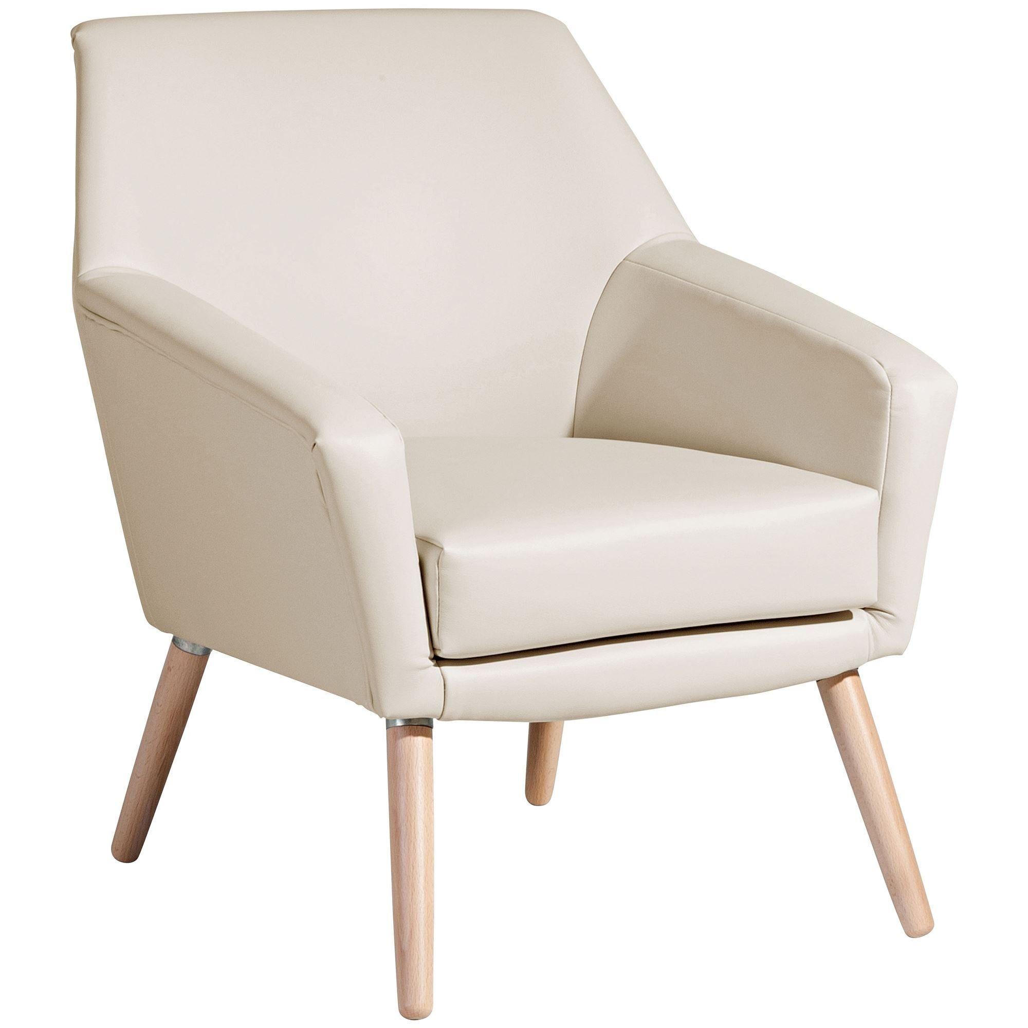 SESSEL Kachka Bezug Kunstleder Buche natur / beige - Weiß, Kunststoff (71/81/67cm) - 58aufmkessel