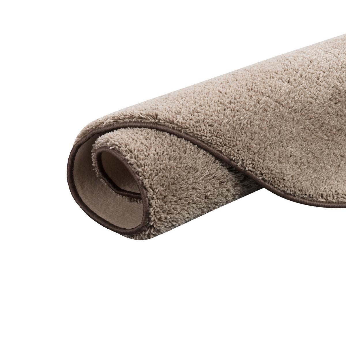 HOCHFLOR SHAGGY TEPPICH PALACE RUND - Taupe, Textil (133/133cm) - Snapstyle