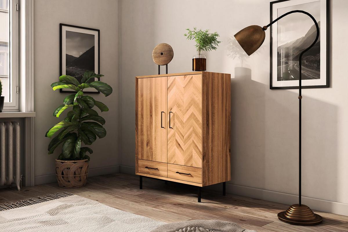 KOMMODE HOCH LEON Wildeiche - Wildeiche, Holz (97/125/45cm) - byoak