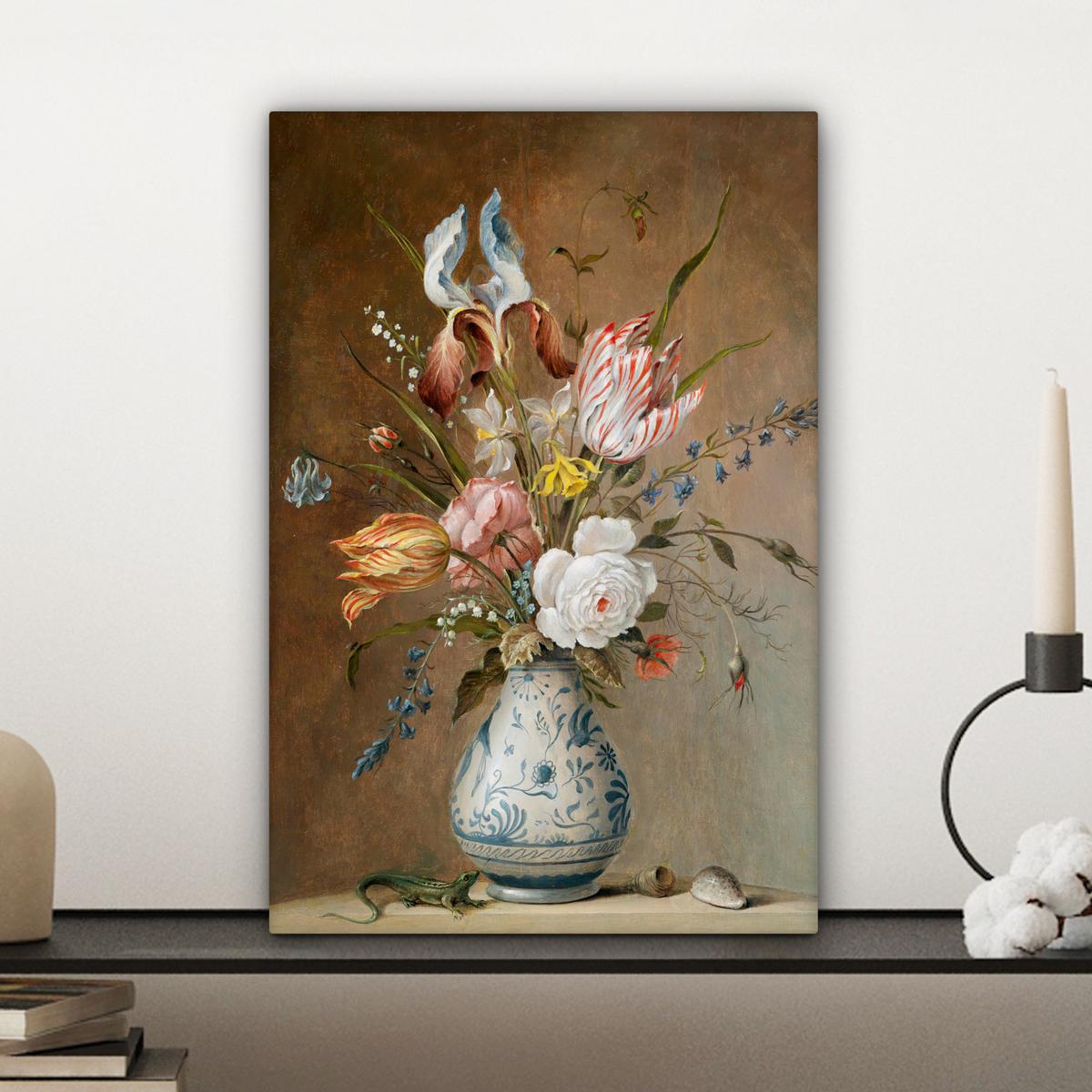 LEINWANDBILD Alte Meister - Blumen - Balthasar van der Ast Deko Wohnzimmer 20x30 cm - Hellbraun, Textil (20/30cm) - MuchoWow