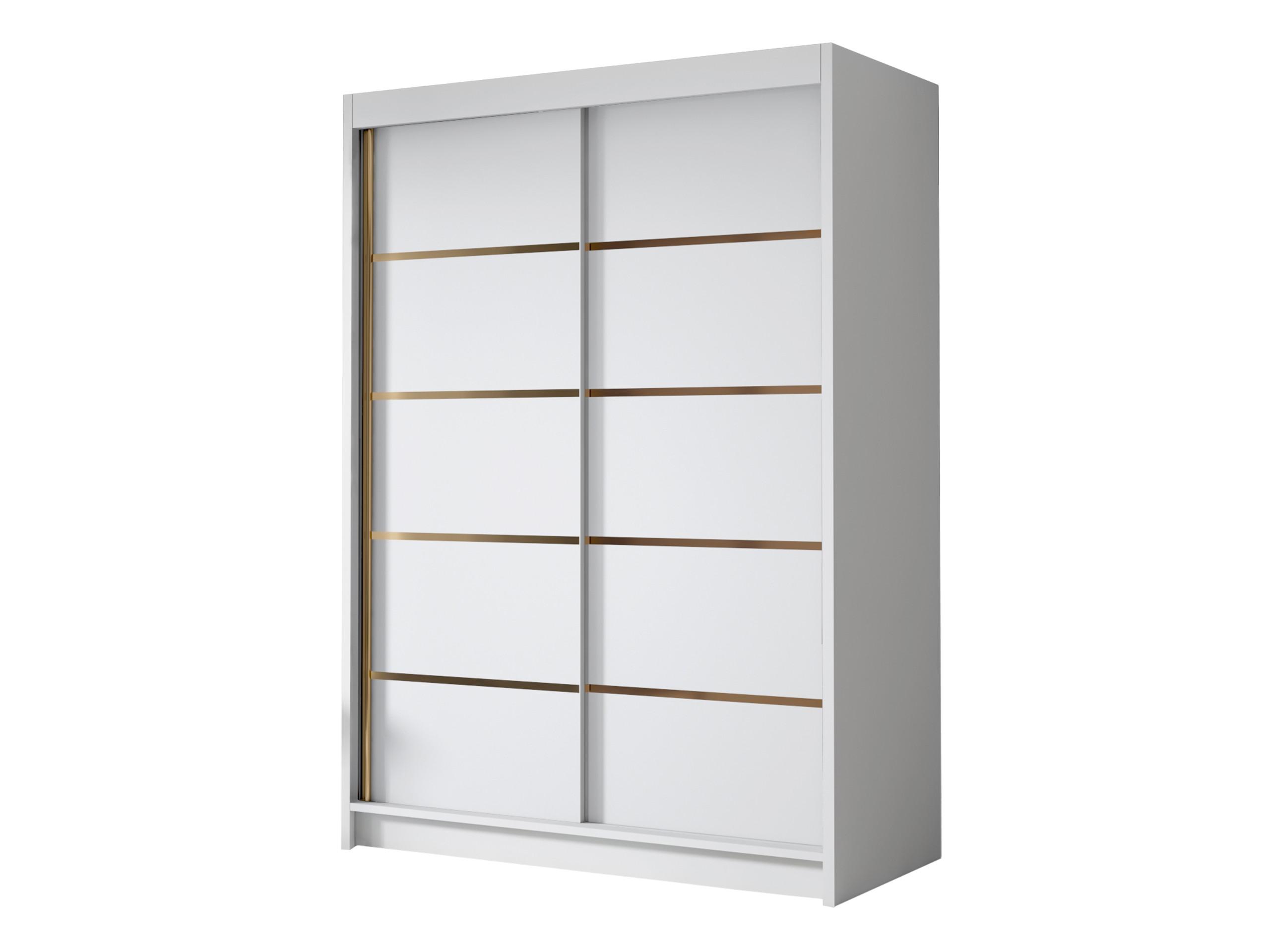 SCHIEBETÜRENSCHRANK Lungo IV - Goldfarben/Weiß, Holzwerkstoff/Metall (120/200/58cm) - MIRJAN24