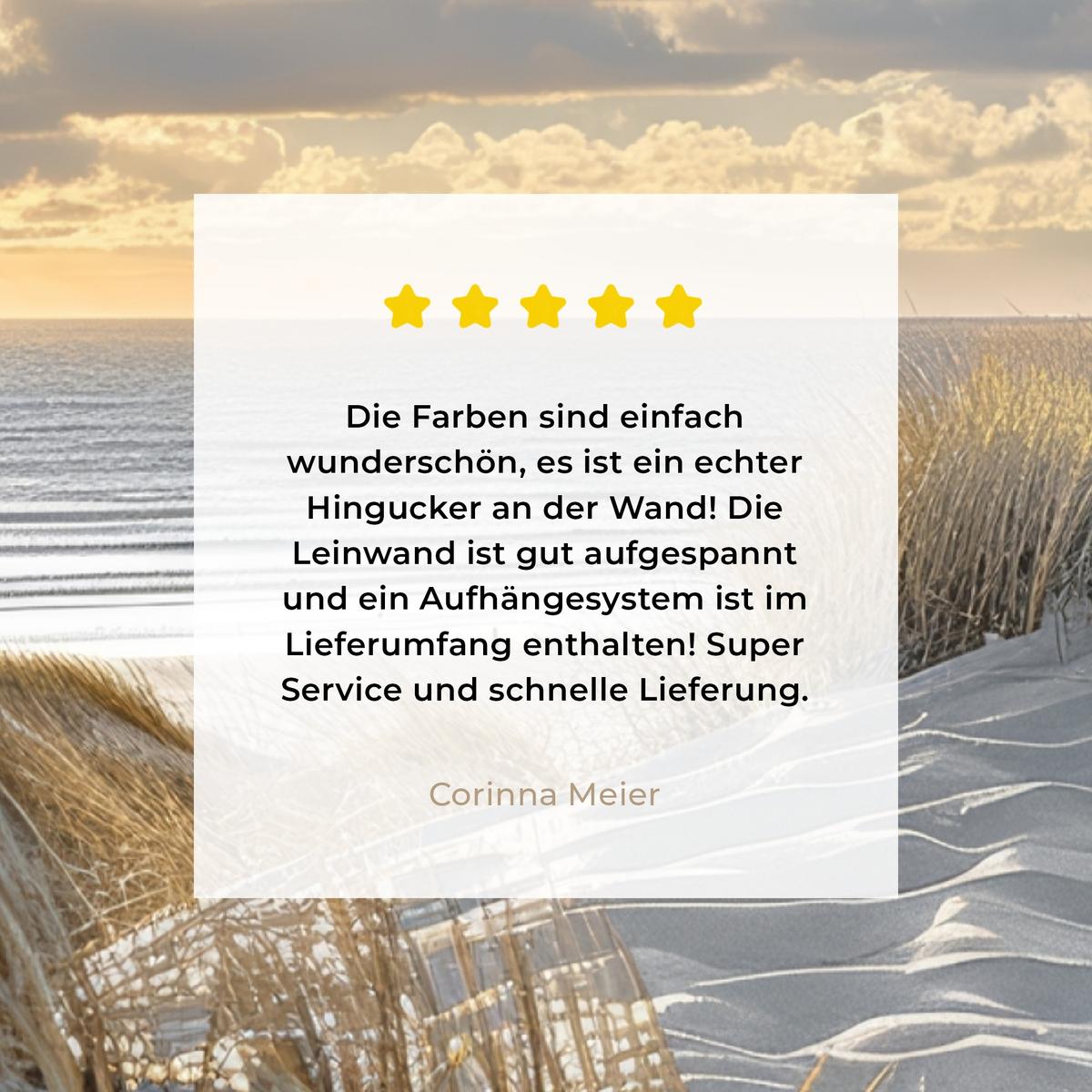 LEINWANDBILD Ausblick - Strand - Dünen - Meer - Natur Wandbild Wohnzimmer 60x80 cm - Sandfarben, Textil (60/80cm) - MuchoWow