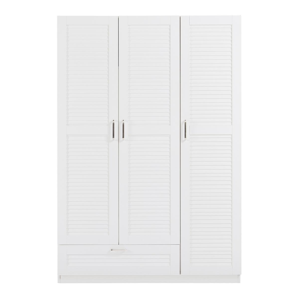 KLEIDERSCHRANK Finning - Weiß, Holzwerkstoff (120/176/52cm) - [en.casa]