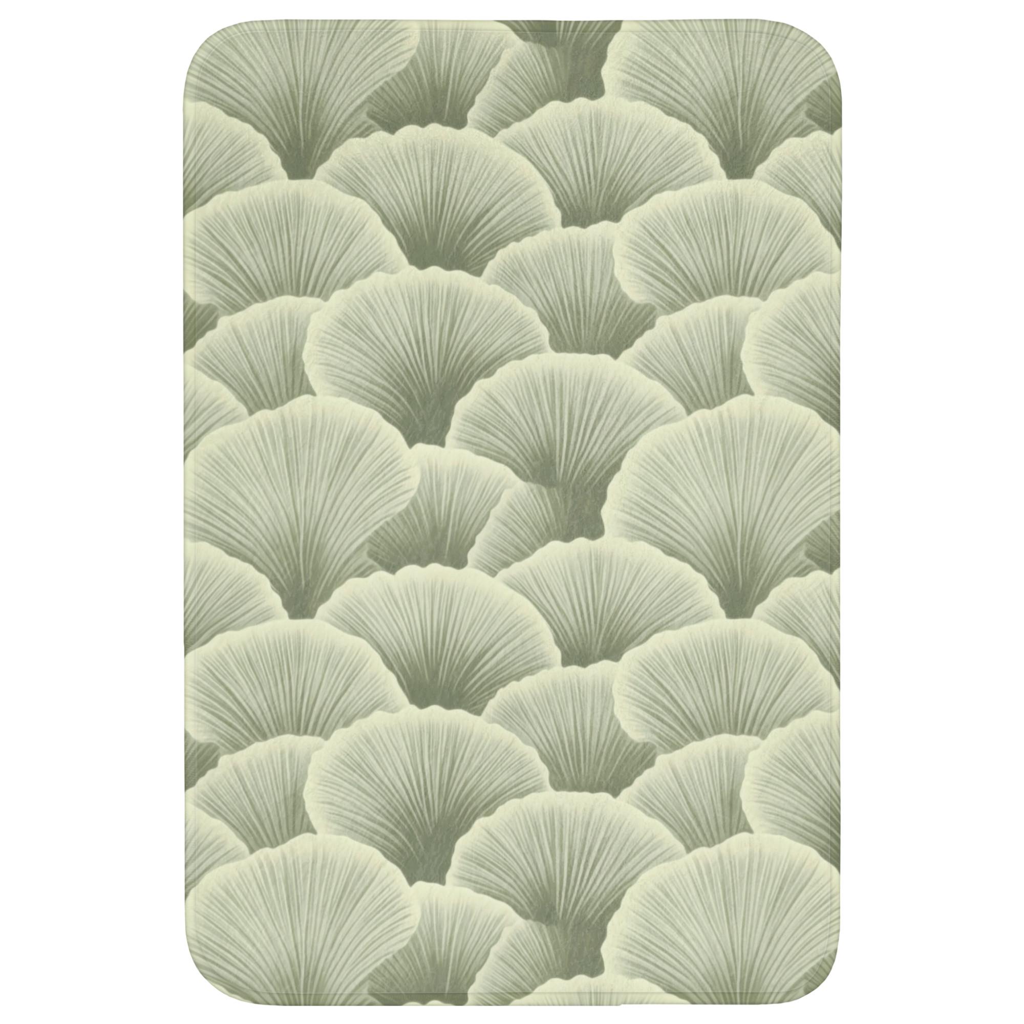 BADEMATTE Fächer - Blatt - Grün Rutschfest 60x90 cm - Pastellgrün, Textil (60/90cm) - OnlyWow