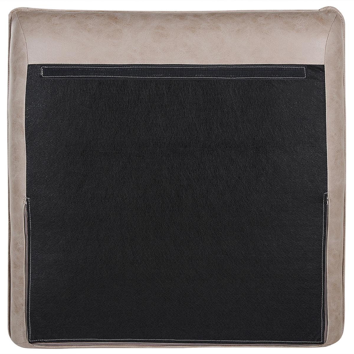 3-SITZER-ECKSOFA Kunstwildleder hellbraun rechtsseitig Gallo - Schwarz/Braun, Kunststoff/Textil (280/160cm) - Beliani