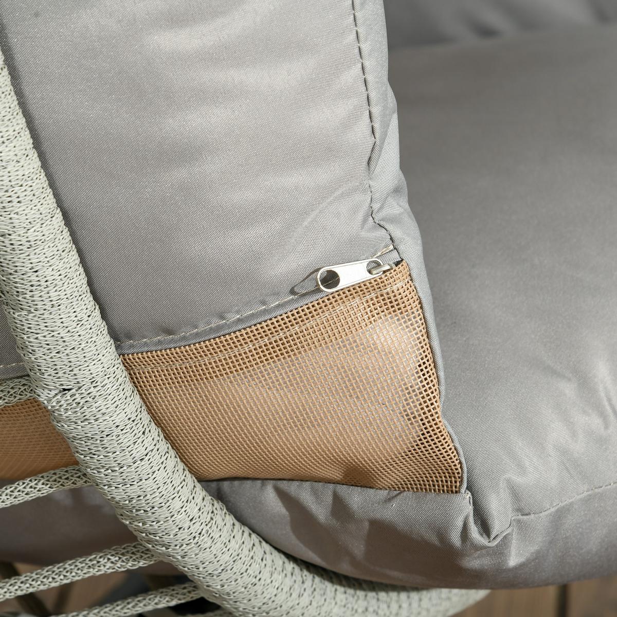 HÄNGESESSEL, Stahl, Polyester, Grau - Grau, Metall (100/188/110cm) - Outsunny