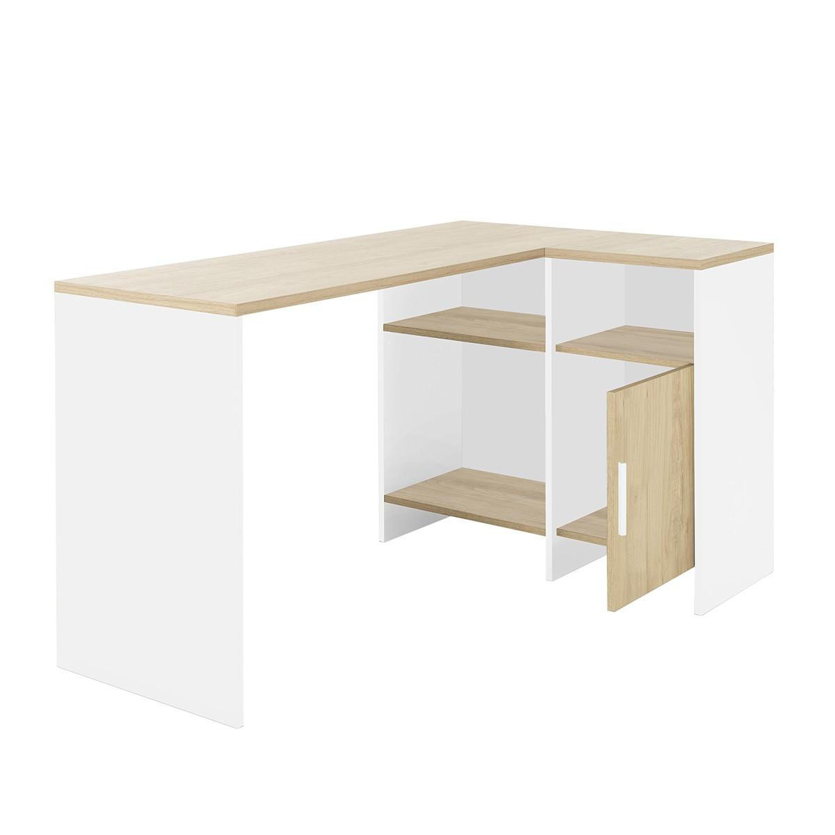 ECKSCHREIBTISCH Liverpool - Französische Herstellung - Weiß, Holzwerkstoff (88/88/76cm) - Calicosy