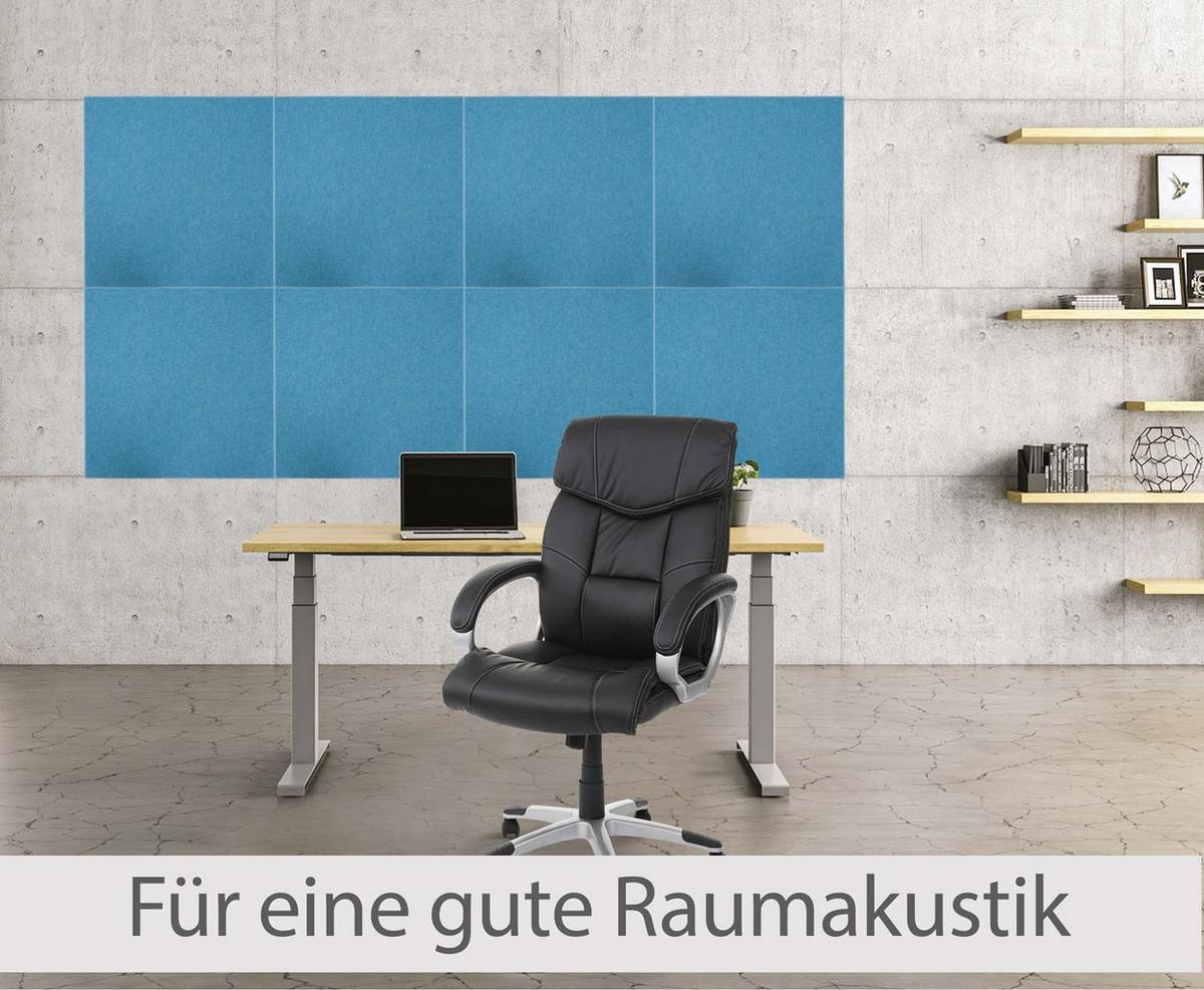 AKUSTIKWANDPANEEL Blau Komplett-Set - Blau, Textil (50/50/1cm) - MCW
