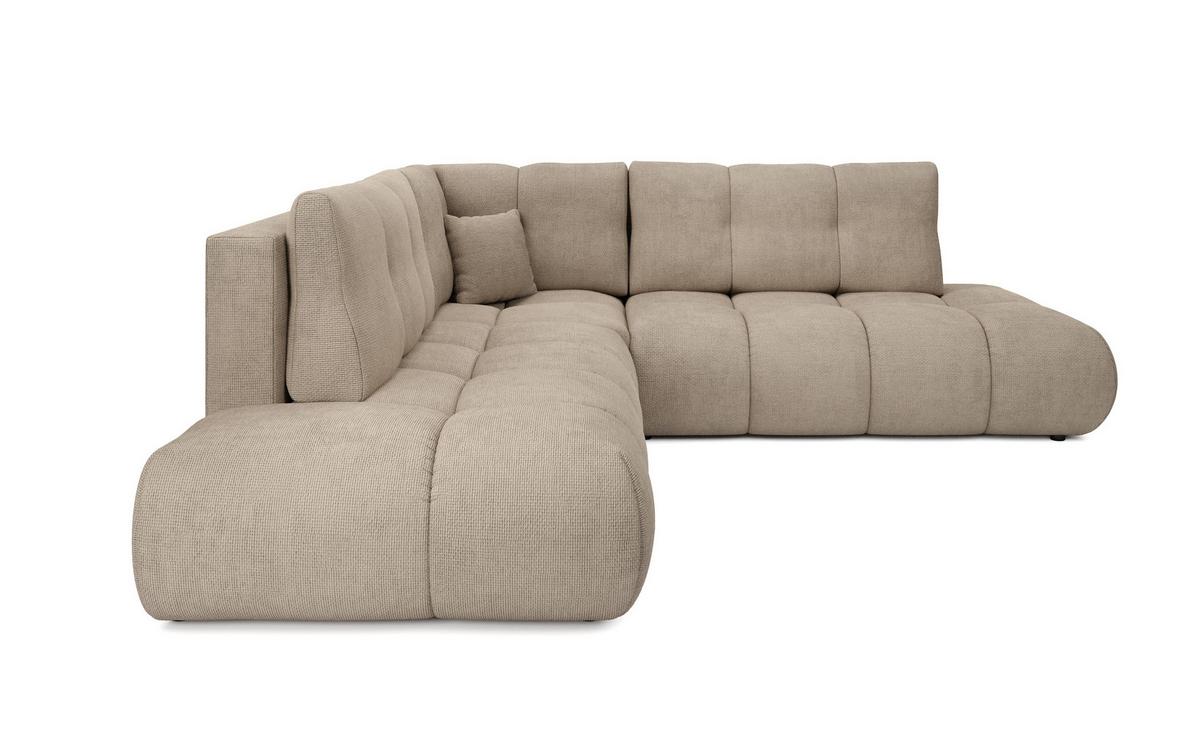 ECKSOFA DUCA II R-S Grau Chenille mit Schlaffunktion - Sandfarben, Holz (266.5/266.5cm) - MASSENO