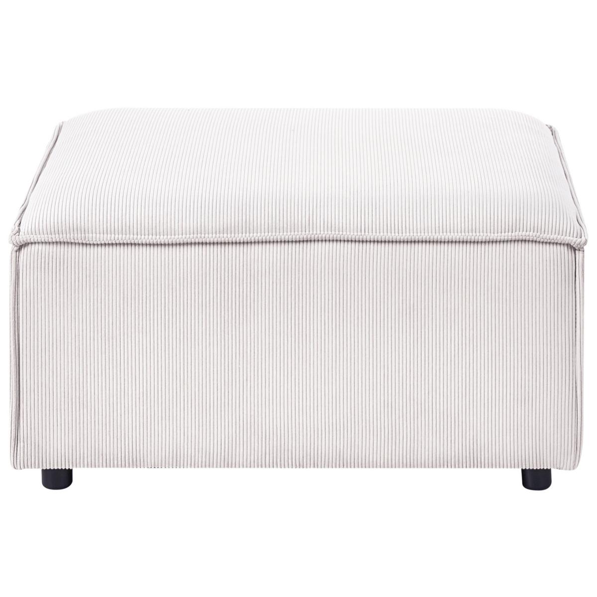 OTTOMANE Cord Cremeweiß Ardal - Creme, Textil (86/45/86cm) - Beliani