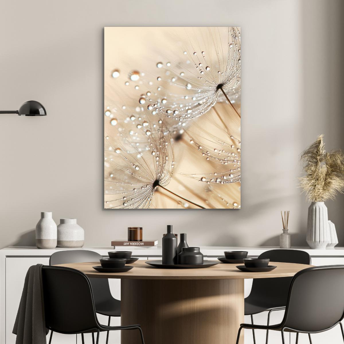 METALLBILD Löwenzahn - Abstrakt - Natur - Beige 60x80 cm - Braun, Metall (60/80cm) - MuchoWow