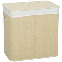 WÄSCHEKORB Bambus Cremeweiß - Creme, Holz (40/60/60cm) - HOMCOM