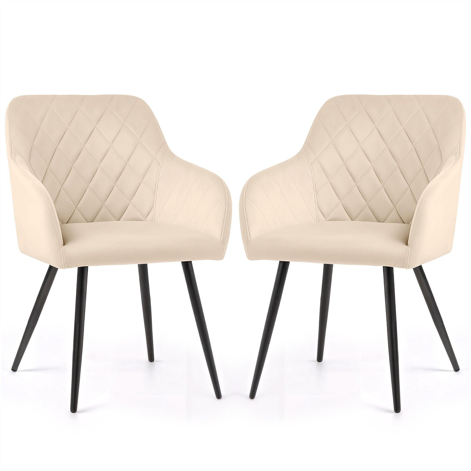 POLSTERSTUHL 2er Set, Metallbeine Beige 54,5/82/58 - Beige, Textil (55/82/52cm) - RAUMHIRSCH FURNITURE