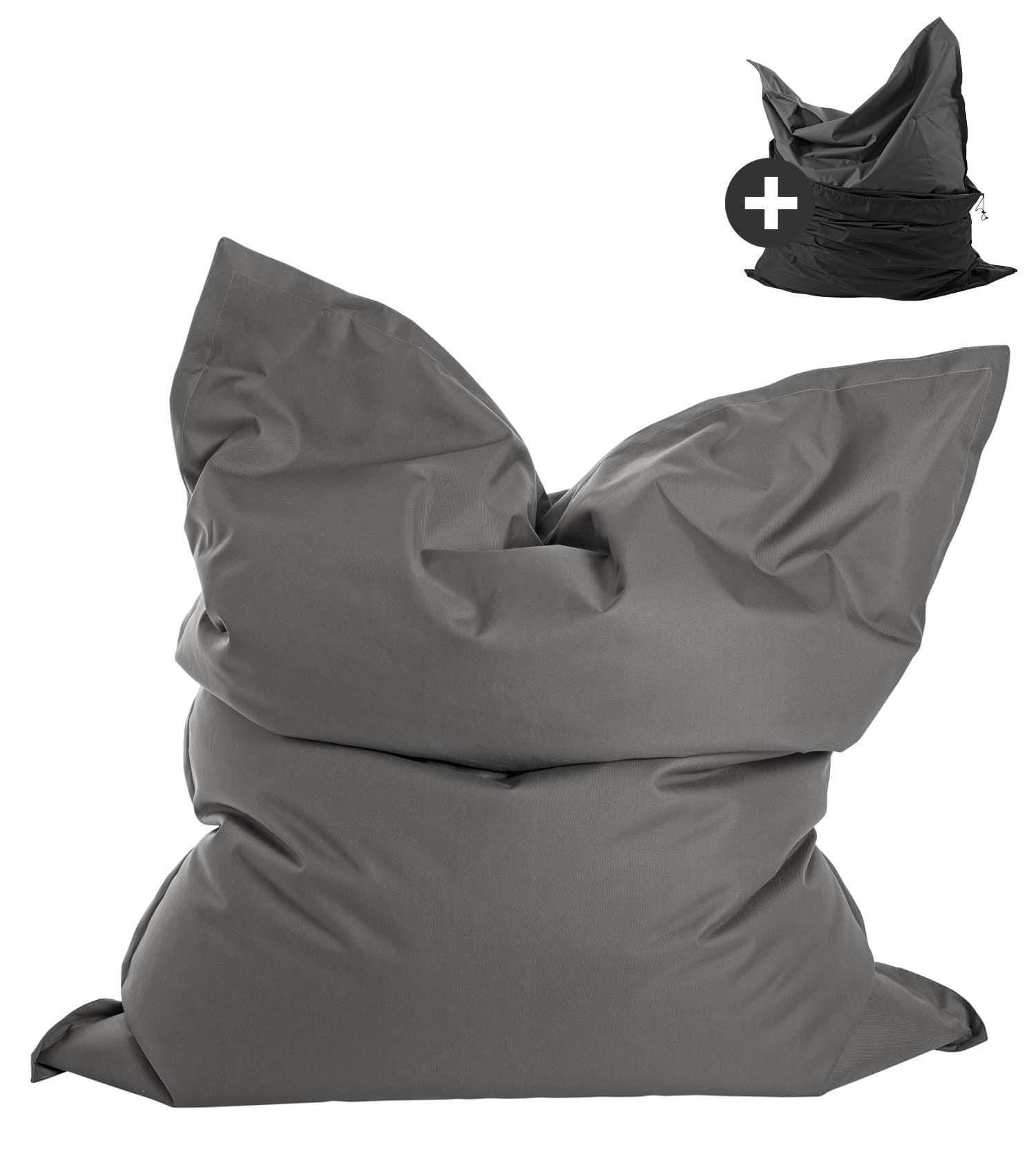 OUTDOOR SITZSACK mit Schutzhülle Der Große - Anthrazit, Textil (130/170/20cm) - Mokebo