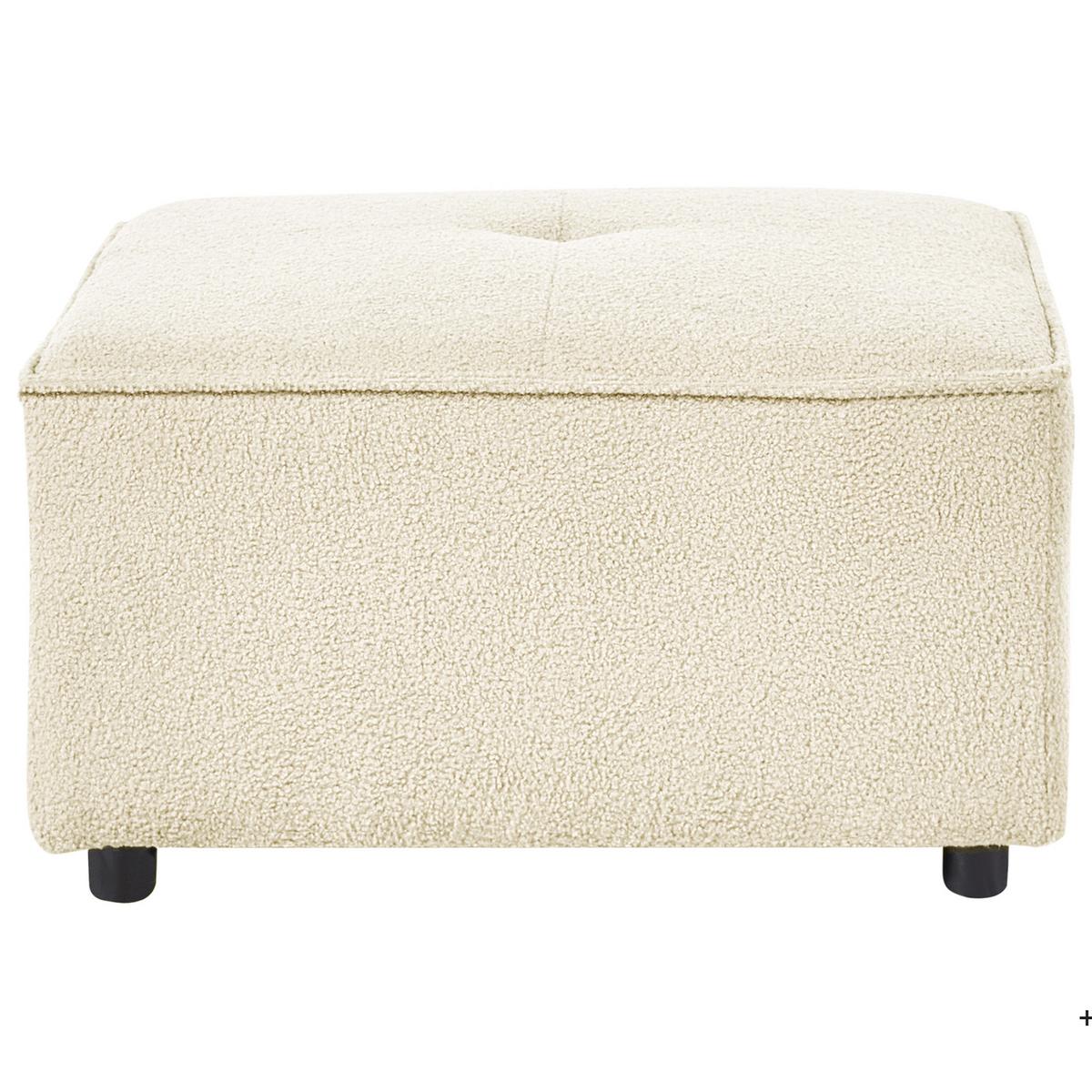 OTTOMANE Bouclé Cremeweiß Axebo - Creme, Textil (70/42/70cm) - Beliani
