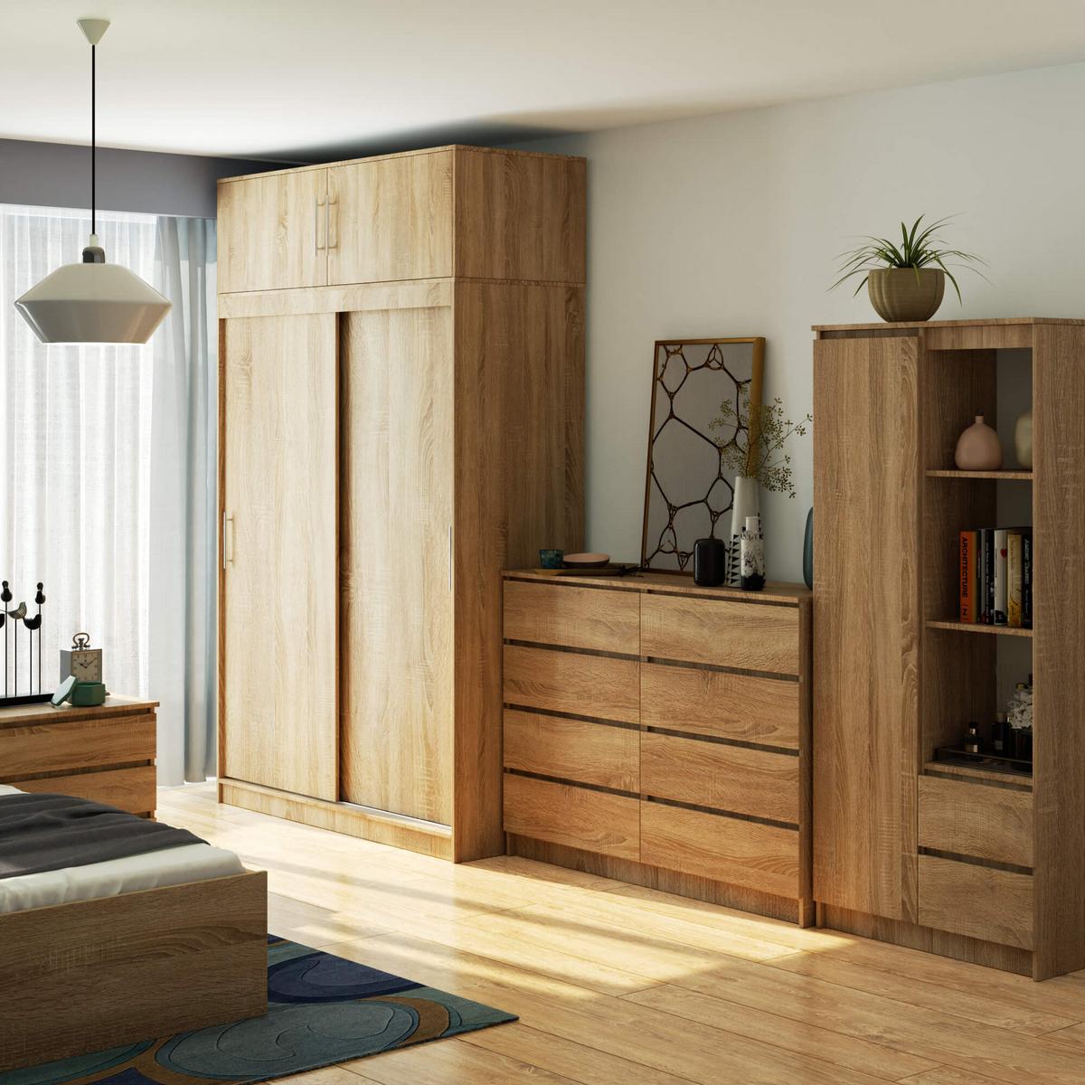 KLEIDERSCHRANK Eiche Sonoma 245/150/60 - Sonoma Eiche, Holzwerkstoff (150/245/60cm) - RAUMHIRSCH FURNITURE