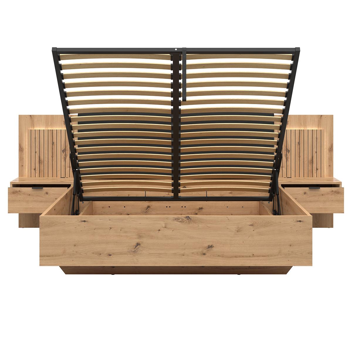 BOXBETT 160/200 Mao Holz in Eichenoptik - Braun, Holzwerkstoff (160/200cm) - Petits-meubles