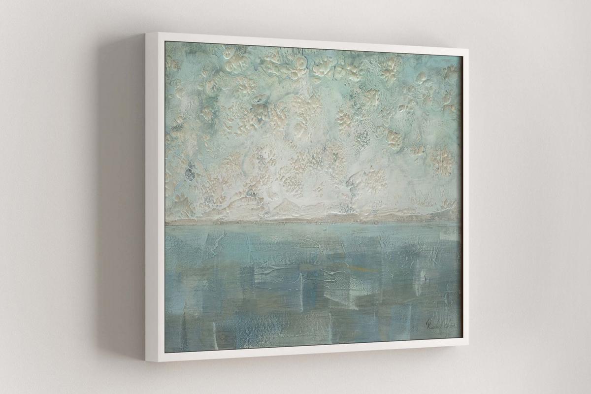 ÖLGEMÄLDE 100/75 cm - Petrol/Weiß, Holz/Textil (100/75cm) - KUNSTLOFT