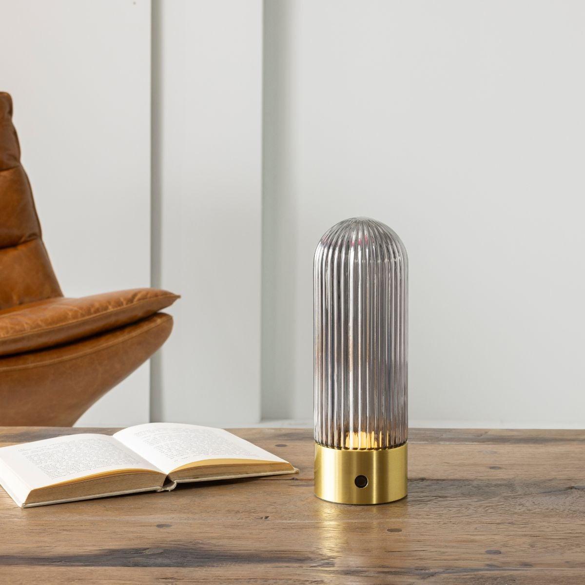 TISCHLAMPE Touareg Rauch H.50cm - Goldfarben, Metall (16/9/27cm) - Signature