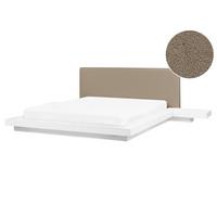 BETT mit Lattenrost 160/200 cm MDF-Platte Taupe Zen - Taupe, Holzwerkstoff (160/200cm) - Beliani
