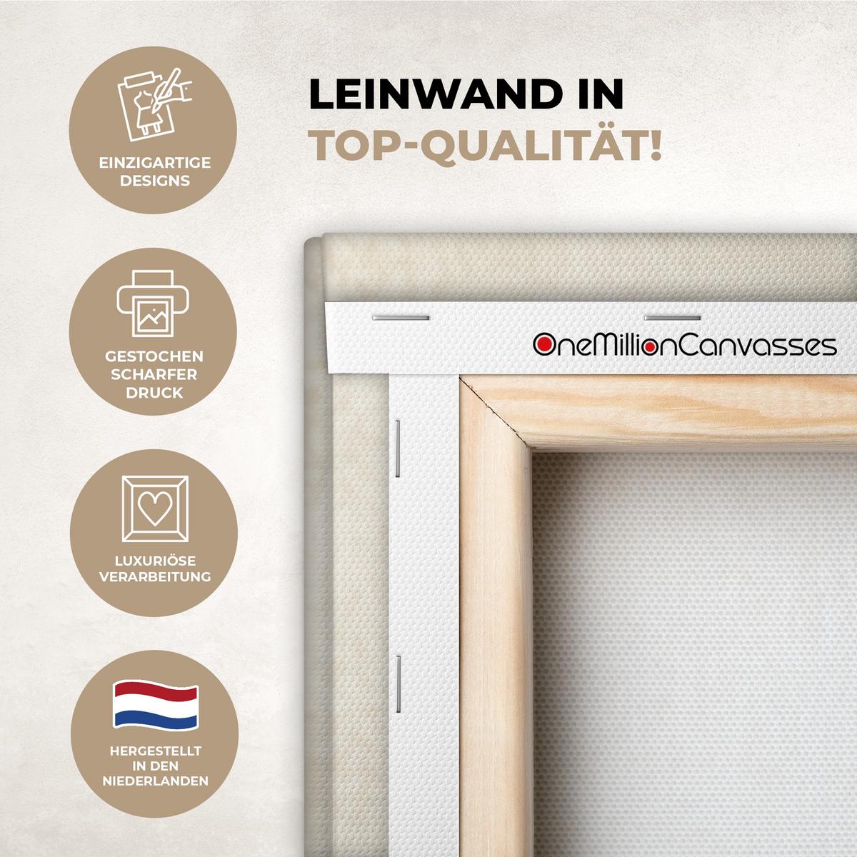LEINWANDBILD Japandi - Bambus - Beige Deko XXL 80x120 cm - Eukalyptusholzfarben, Textil (80/120cm) - MuchoWow