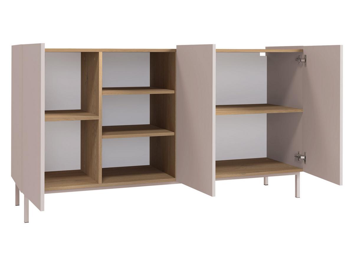 SIDEBOARD System 77 - Schwarz, Holzwerkstoff/Metall (153/85/44cm) - MIRJAN24