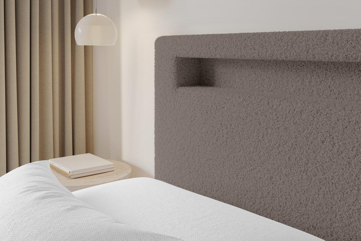 POLSTERBETT mit Bettkasten und Lattenrost, Bett mit Matratze H3/H4 - GOLA 180x200 Braun - Braun, Holzwerkstoff/Textil (180/200cm) - ALTDECOR