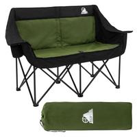 CAMPINGSTUHL 2-Sitzer Khaki faltbar mit Stahlgestell 54,5x145,92 cm - Grün, Textil (145/92/54.5cm) - ECD-Germany