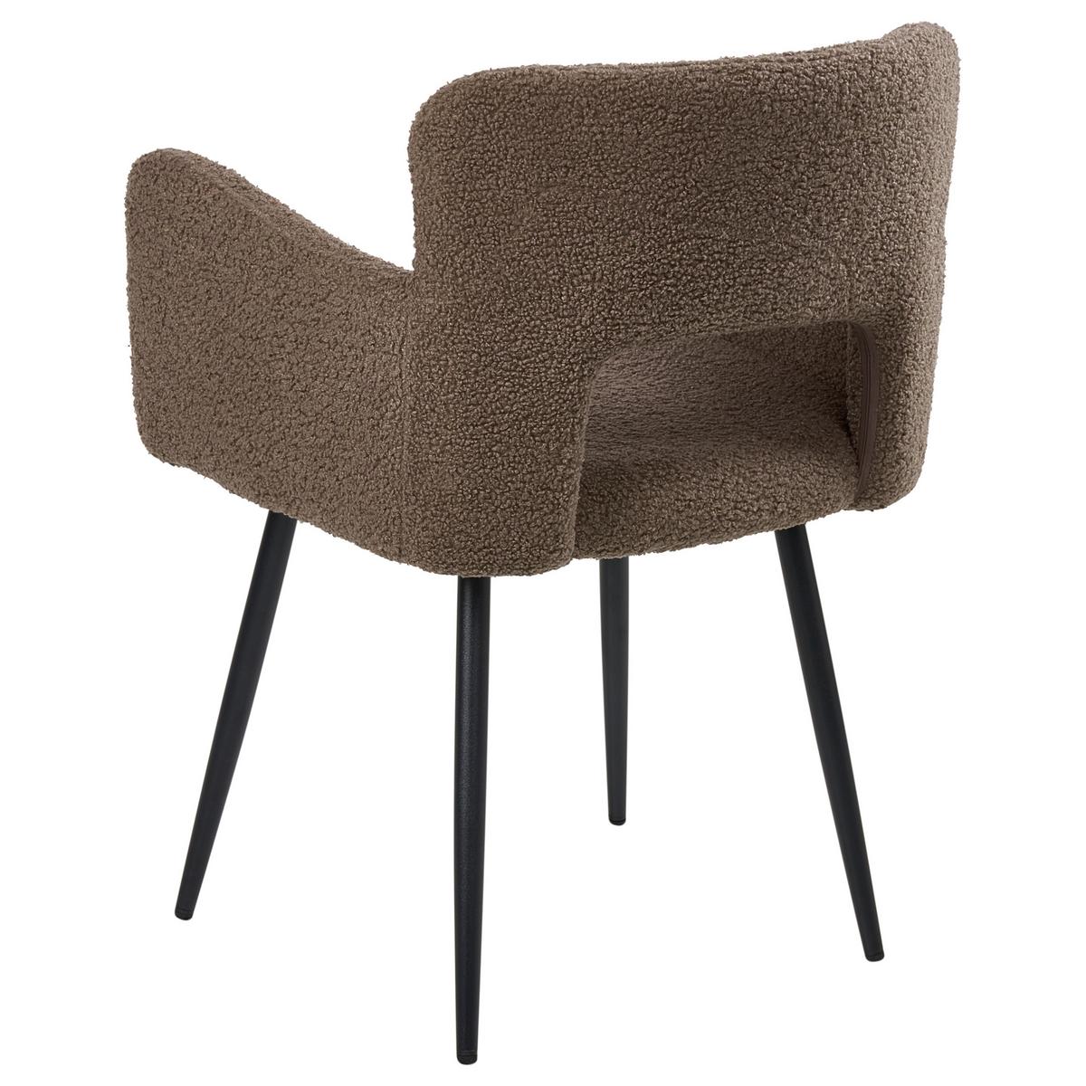 ESSZIMMERSTUHL 2er-Set Bouclé Braun Sanilac - Braun, Textil (54/76/50cm) - Beliani