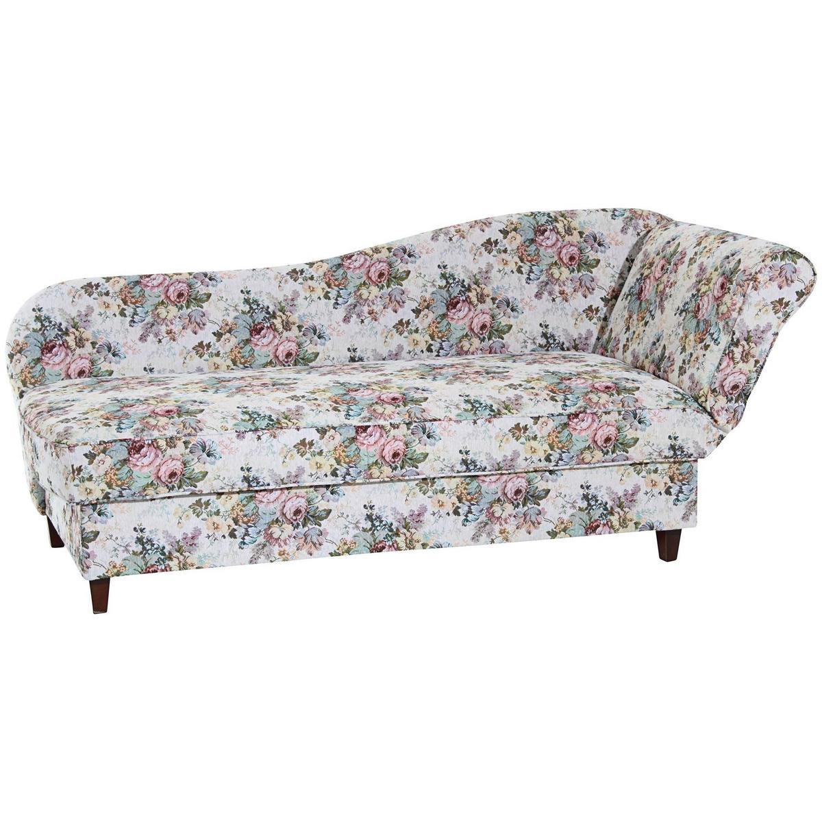 RECAMIERE mit Armteil rechts klappbar Katia Bezug Flachgewebe Buche nussbaum dunkel / rosé - Rosa, Kunststoff (190/82/88cm) - 58aufmkessel
