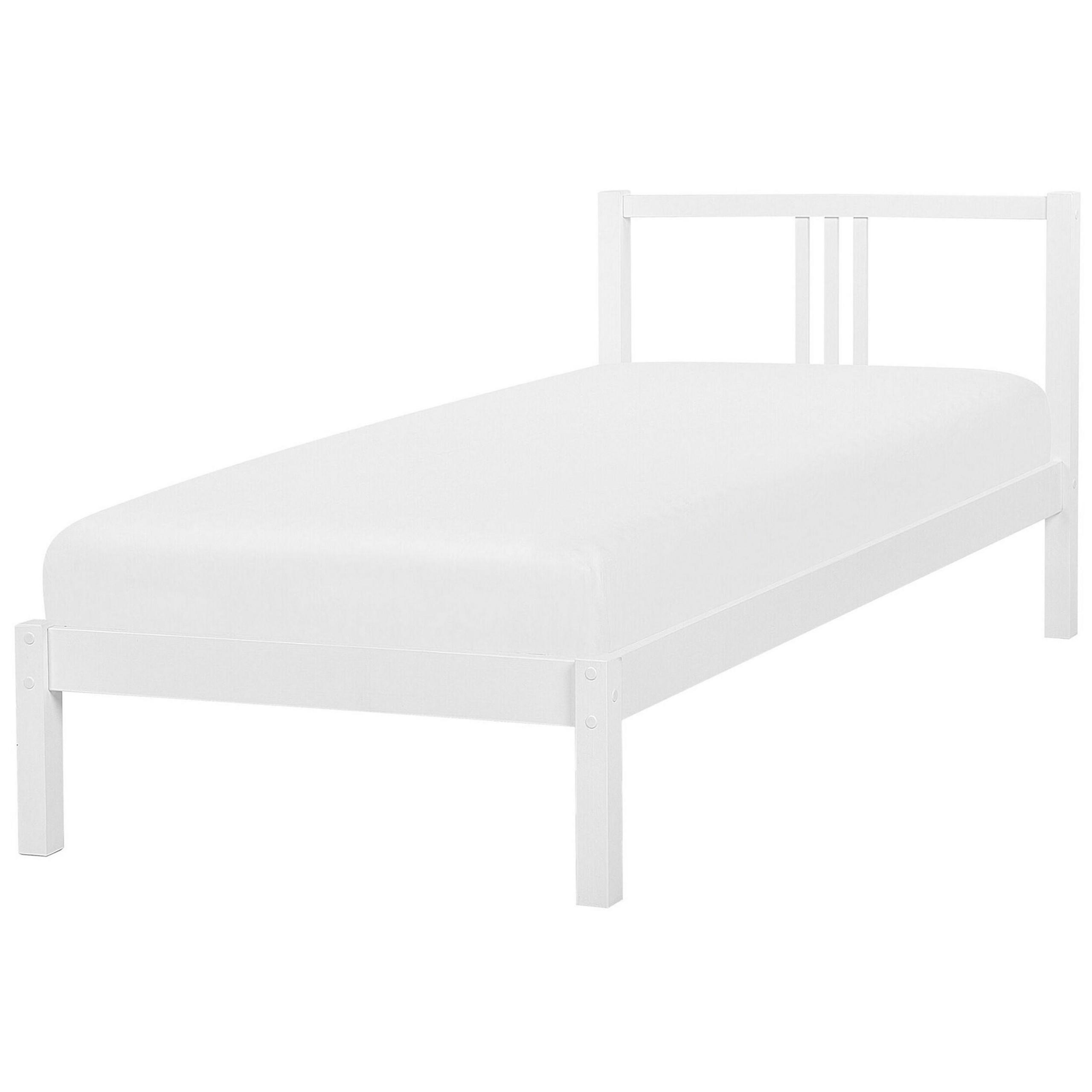 BETT mit Lattenrost 90/200 cm Weiß Vannes - Weiß, Holz (90/200cm) - Beliani