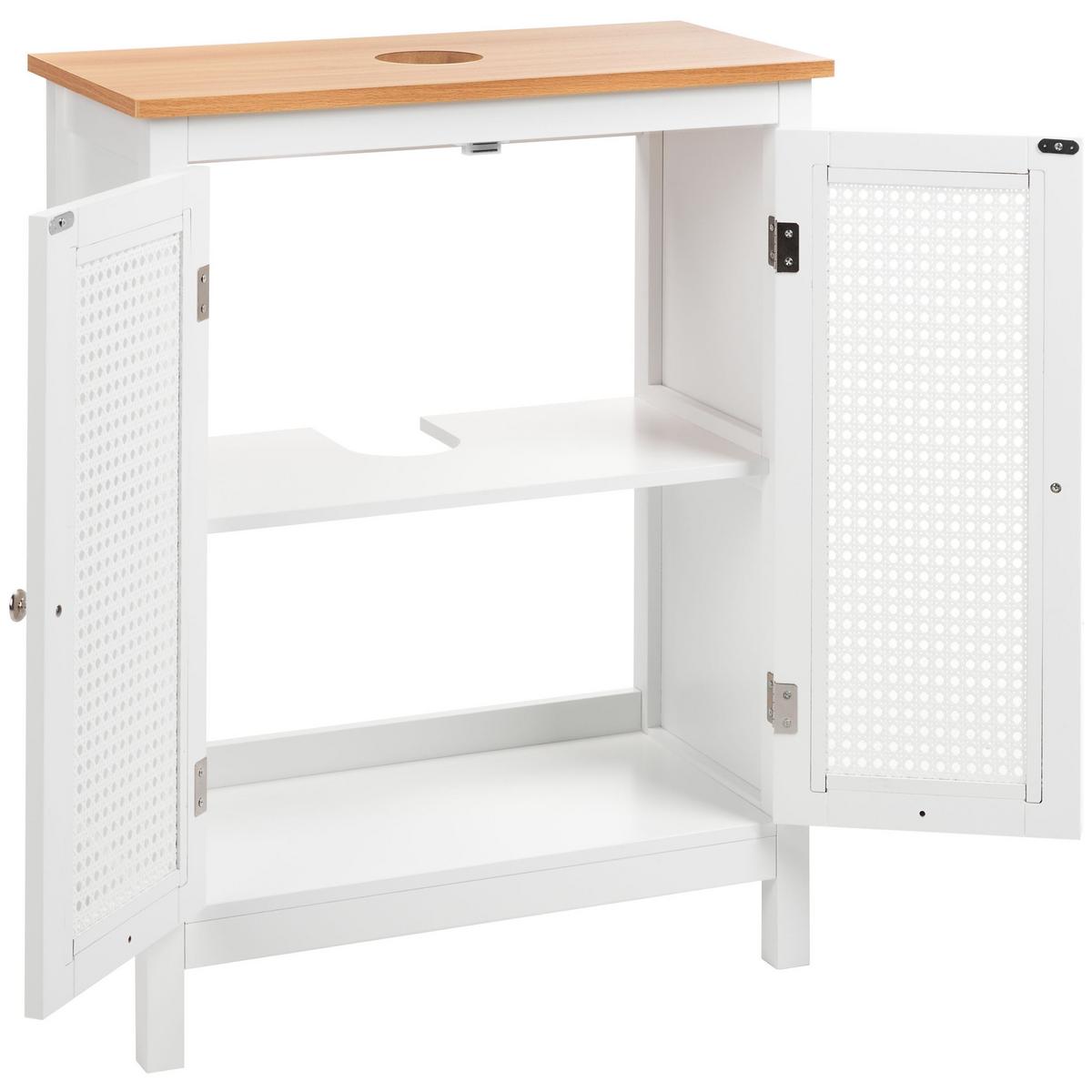 WASCHBECKENUNTERSCHRANK 60 cm Weiß Alamos - Weiß, Holzwerkstoff (60/75/30cm) - Beliani