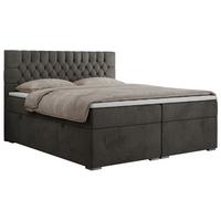 BOXBETT PERA 140/200 Dunkelgrau Velvet - H3 - Dunkelgrau, Holz/Textil (140/200cm) - MKS
