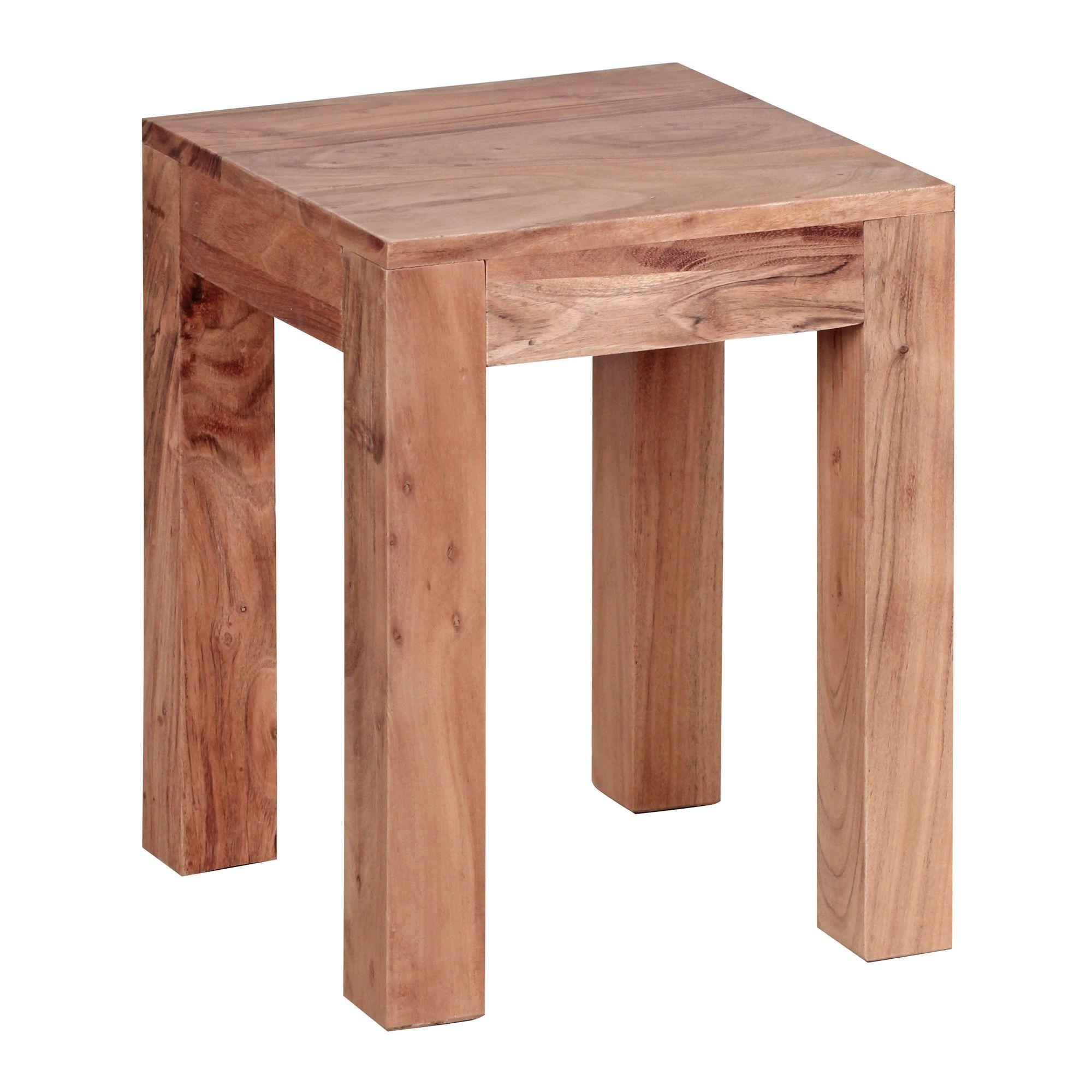 BEISTELLTISCH Massivholz Landhausstil Design MUMBAI, Akazie 35x35x45 cm - Akaziefarben, Holz (35/35/45cm) - KADIMA DESIGN