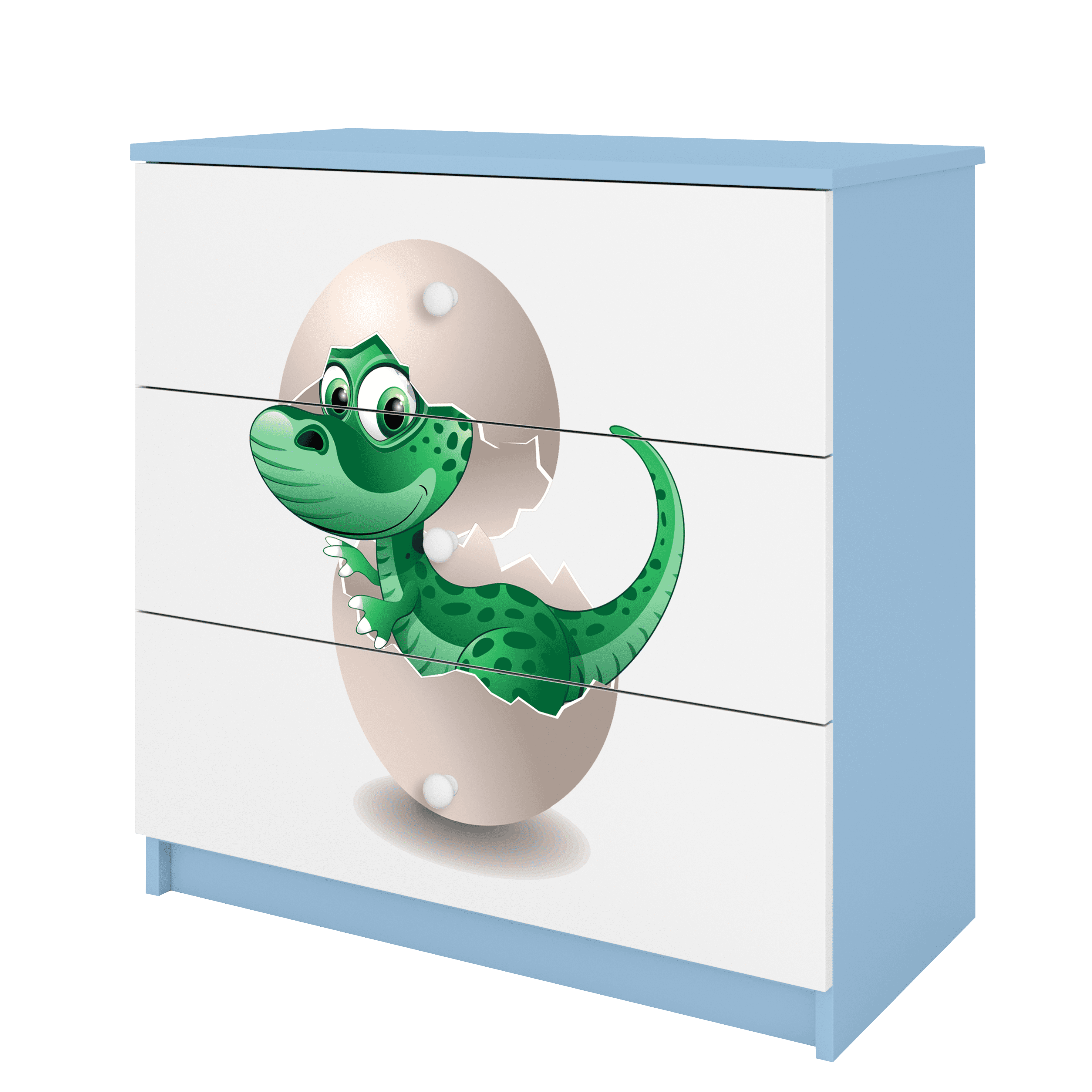 KOMMODE Babydreams Kleiner Dino 81/81/41 - Blau, Holzwerkstoff (81/81/41cm) - RAUMHIRSCH FURNITURE