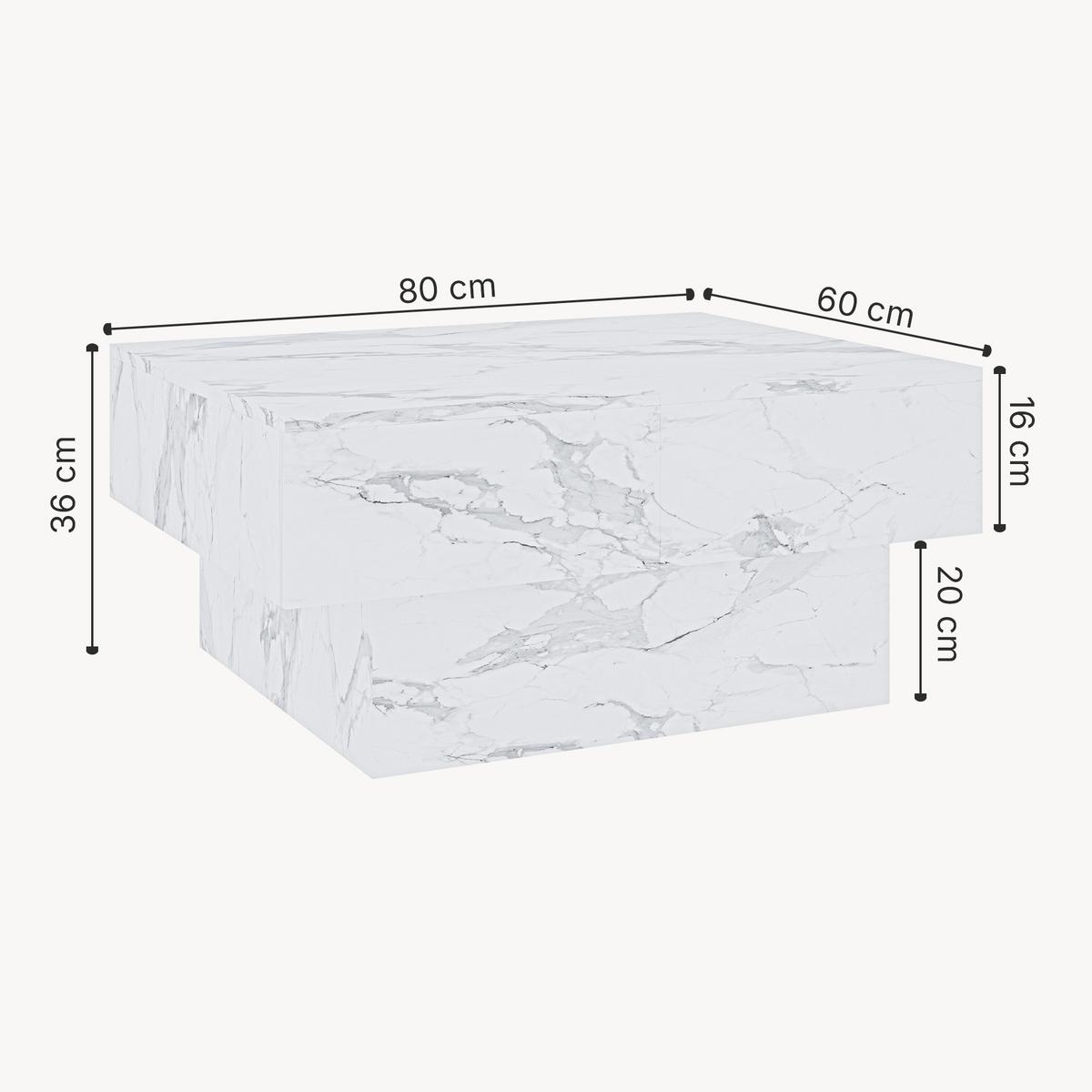 COUCHTISCH Lens 80/60/36 cm - Ecru, Holzwerkstoff (60/80/36cm) - [en.casa]