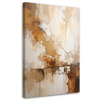 WANDBILD, Braun beige Abstrakt - Braun, Textil (30/45cm) - Feeby