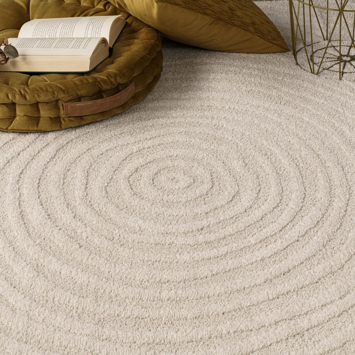 KURZFLORTEPPICH, einfarbig, aus Polypropylen, Florhöhe 14 mm, Creme, 160 x 220 cm - Beige, Textil (220/160cm) - KADIMA DESIGN